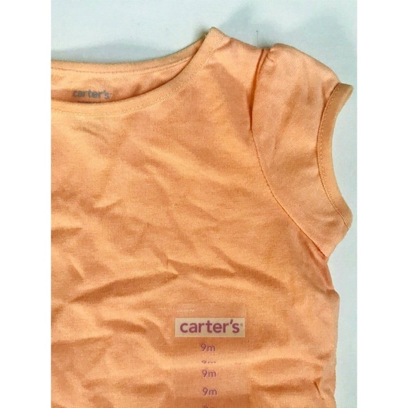 Girl's Size 9M 6-9 Months 2 Piece Orange NWT Carter's Top + Burgundy Floral Pant - Picture 4 of 6